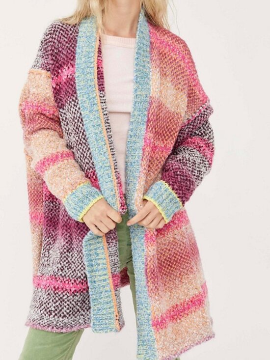 Free People Sweaters - Free People Daydreamer Cardigan - Pink Multi - Size Small